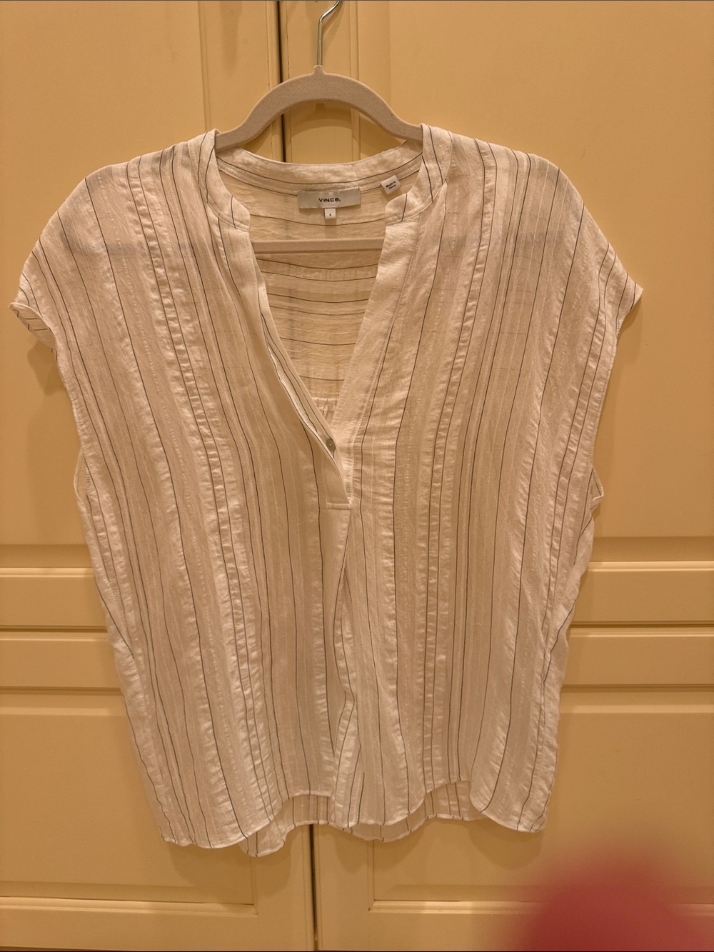 Vince white and black Striped top